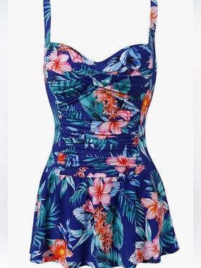 Joyaria Tropical Swimdress One Piece Size 10 Tummy Control NWOT